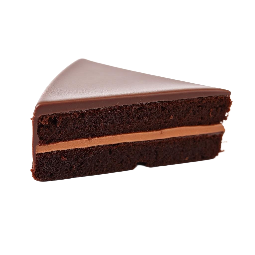 Rich chocolate cake slice